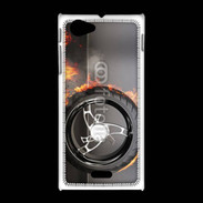 Coque Sony Xpéria J Roue en feu dragster