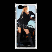 Coque Sony Xpéria J Femme blonde sexy voiture noire