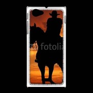 Coque Sony Xpéria J Silhouette de cowboy