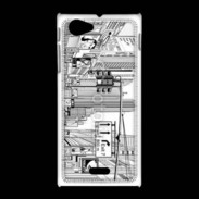 Coque Sony Xpéria J Rue de New York en dessin noir et blanc