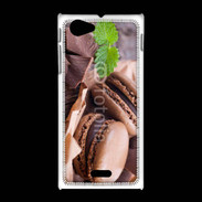 Coque Sony Xpéria J Macaron chocolat 