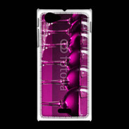 Coque Sony Xpéria J Verre de vin sur fond rose