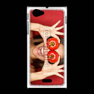 Coque Sony Xpéria J Femme tomate humour