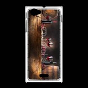 Coque Sony Xpéria J Vin rouge et tonneaux