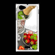 Coque Sony Xpéria J Champagne et fraises