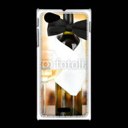 Coque Sony Xpéria J Vin blanc et noeud papillon