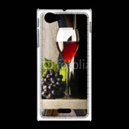Coque Sony Xpéria J Verre de vin rouge et grappe de raisin