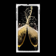 Coque Sony Xpéria J Coupes de champagne sur fond noir