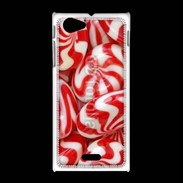 Coque Sony Xpéria J Bonbons rouges et blancs