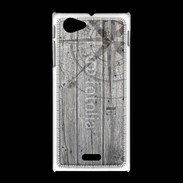 Coque Sony Xpéria J Rose des vents sur fond en bois