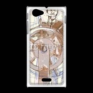 Coque Sony Xpéria J Illustration d'un capitaine de bateau