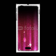 Coque Sony Xpéria J Rideau rose à strass