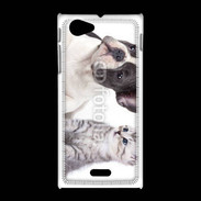 Coque Sony Xpéria J Duo chien et chat