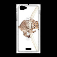 Coque Sony Xpéria J Chaton sur une corde