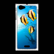 Coque Sony Xpéria J Poisson jaune et noir