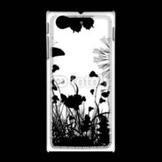 Coque Sony Xpéria J Papillon en noir et blanc