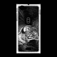 Coque Sony Xpéria J Tigre du Bengale en noir et blanc