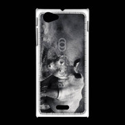 Coque Sony Xpéria J Rhinocéros noir et blanc