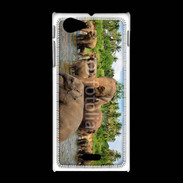Coque Sony Xpéria J Groupe d'éléphants à la rivière