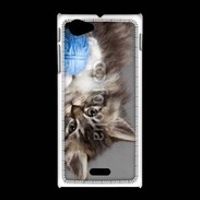Coque Sony Xpéria J Chaton et pelote de laine