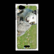 Coque Sony Xpéria J Chiot blanc et gris 1
