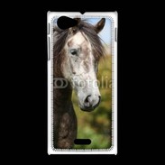 Coque Sony Xpéria J Portrait cheval arabe gris 1
