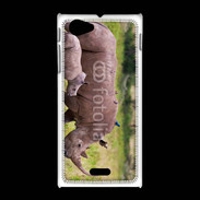 Coque Sony Xpéria J Rhinocéros et son petit