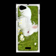 Coque Sony Xpéria J Lapin blanc dans l'herbe