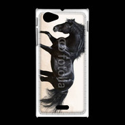 Coque Sony Xpéria J Cheval noir au galop 5