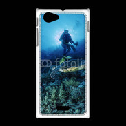 Coque Sony Xpéria J Tortue et plongeur