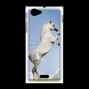 Coque Sony Xpéria J Cheval arable robe grise