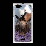 Coque Sony Xpéria J Cheval sentant la lavande 