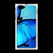 Coque Sony Xpéria J Papillon sur fond bleu