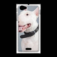 Coque Sony Xpéria J Portrait de Bull terrier blanc 5