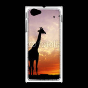 Coque Sony Xpéria J Girafe au couché de soleil
