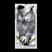 Coque Sony Xpéria J Loup en dessin 100