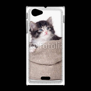 Coque Sony Xpéria J Chaton dans un sac