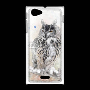 Coque Sony Xpéria J hibou en aquarelle
