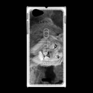 Coque Sony Xpéria J Lion en noir et blanc 800