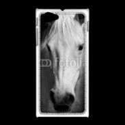 Coque Sony Xpéria J Portrait de cheval en noir et blanc 900