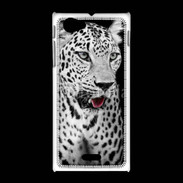Coque Sony Xpéria J Léopard en noir et blanc 550