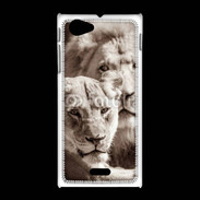 Coque Sony Xpéria J Couple de lion et lionne 500