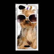 Coque Sony Xpéria J Chien Yorkie avec lunette de soleil