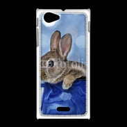 Coque Sony Xpéria J Lapin dans un mug bleu