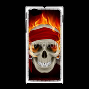 Coque Sony Xpéria J Tête de mort en flamme