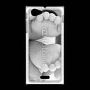 Coque Sony Xpéria J Pieds de bébé noir et blanc