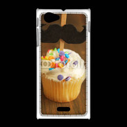 Coque Sony Xpéria J Cupcake moustache