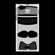 Coque Sony Xpéria J Moustache et casquette tête de mort