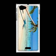Coque Sony Xpéria J Palmier sur la plage tropicale