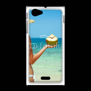 Coque Sony Xpéria J Cocktail noix de coco sur la plage 5